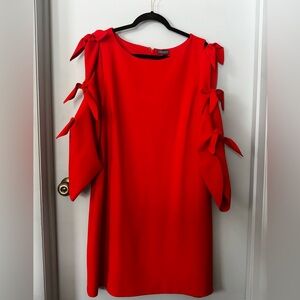 Vince Camuto Red Long Sleeve Dress with Bow Accents XL
